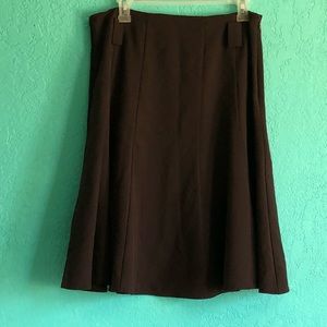 Brown mid length A line skirt